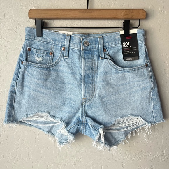 Levi’s premium 501 distressed jean shorts NWT - Picture 7 of 13